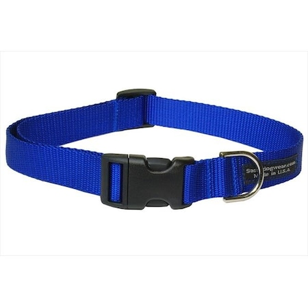 Sassy Dog Wear SOLID BLUE SM-C Nylon Webbing Dog Collar; Blue - Small